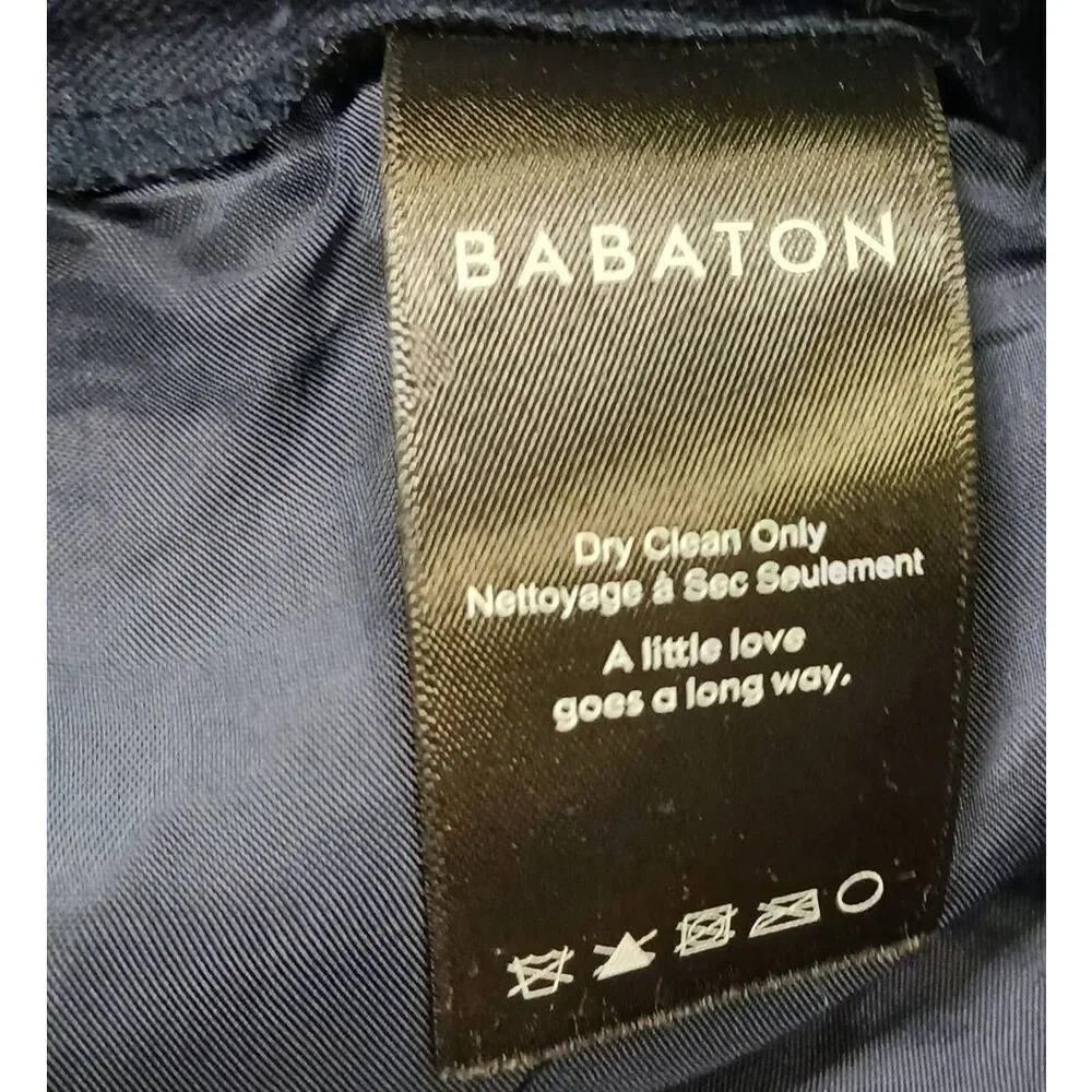 Babaton womens size 4 small linen navy blue pants capsule quiet luxury